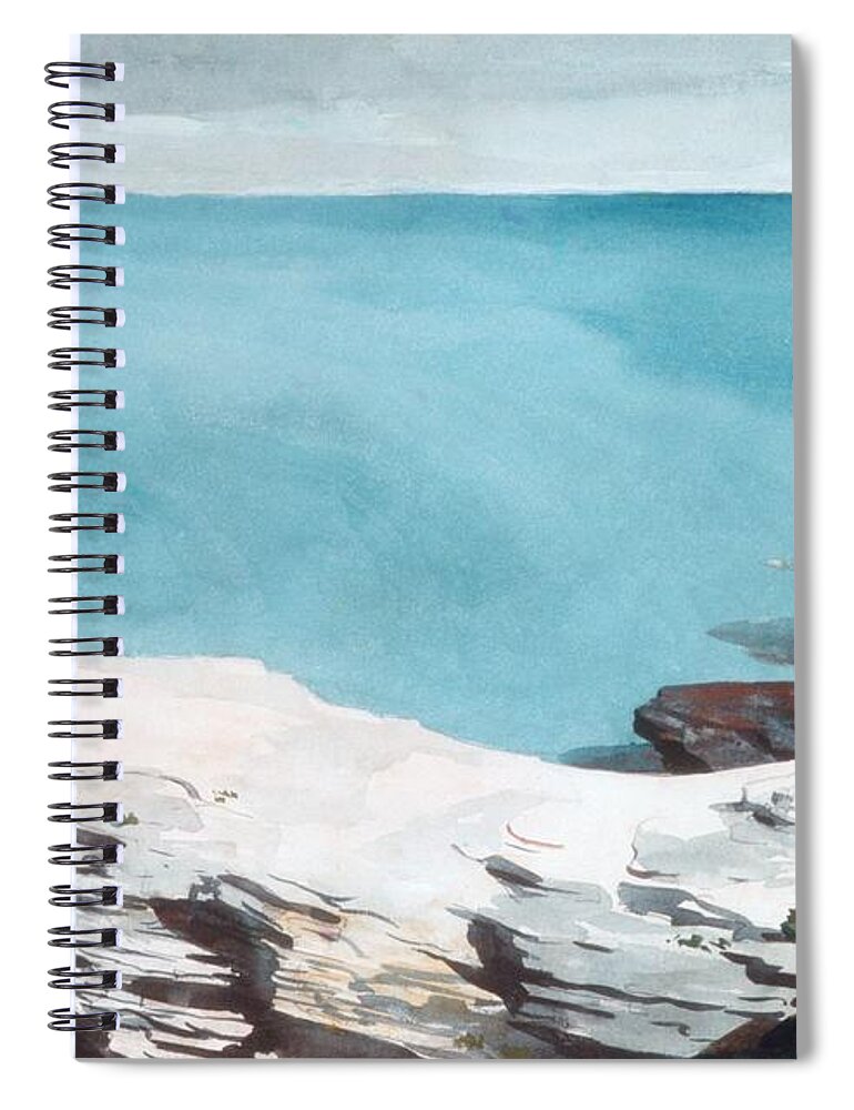 Winslow Homer Spiral Notebook featuring the painting Natural Bridge Bermuda by Celestial Images