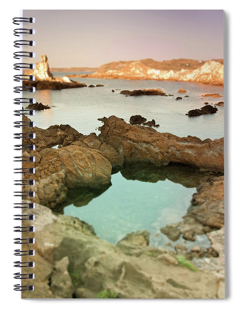 Scenics Spiral Notebook featuring the photograph Natural Pool In Cala Pregonda. Minorca by Artur Debat