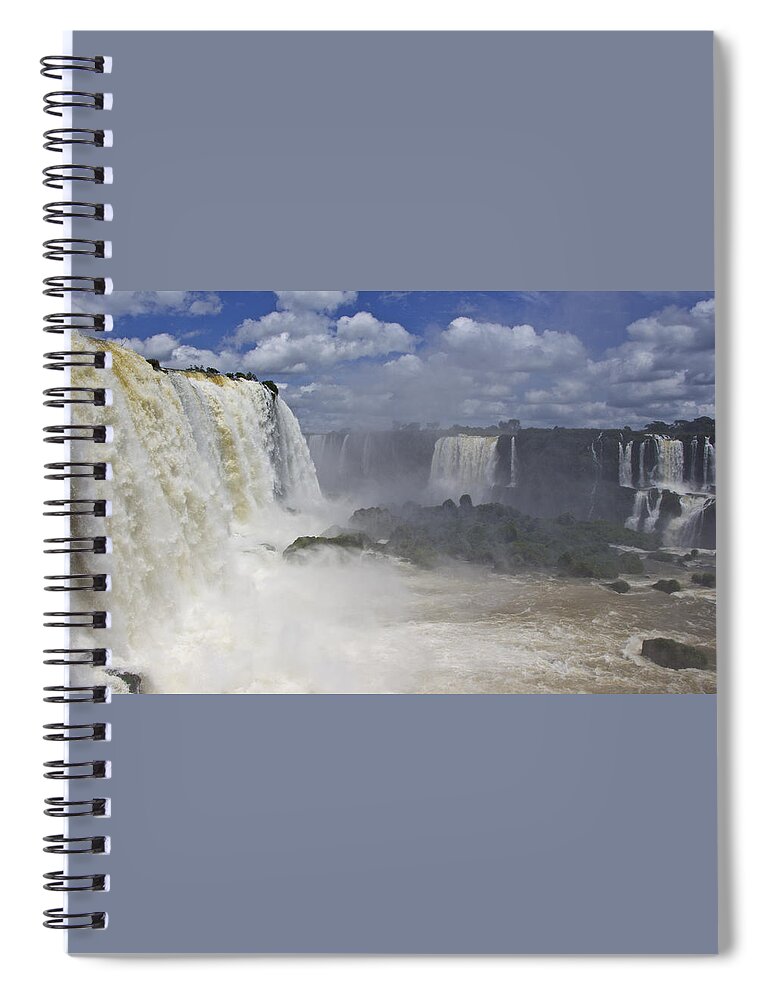 Natural Wonders Spiral Notebook featuring the photograph Natural Wonders of The World Iguazu Falls by Venetia Featherstone-Witty