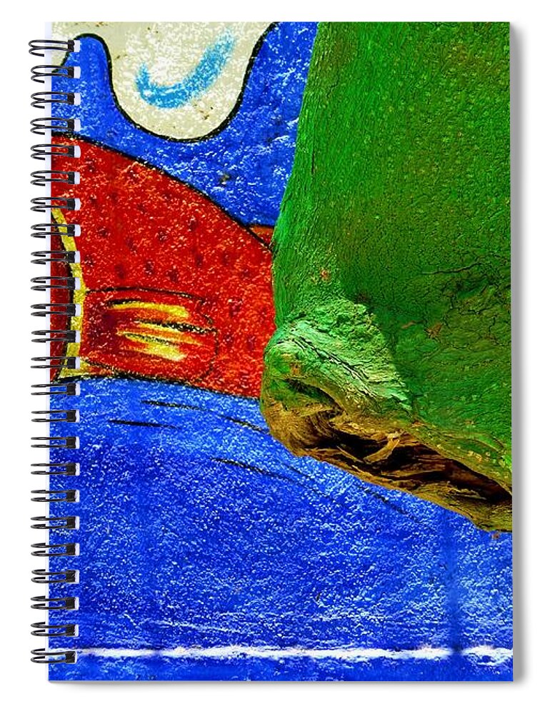 Fish Spiral Notebook featuring the photograph Nature Imitates Mural by Barbie Corbett-Newmin