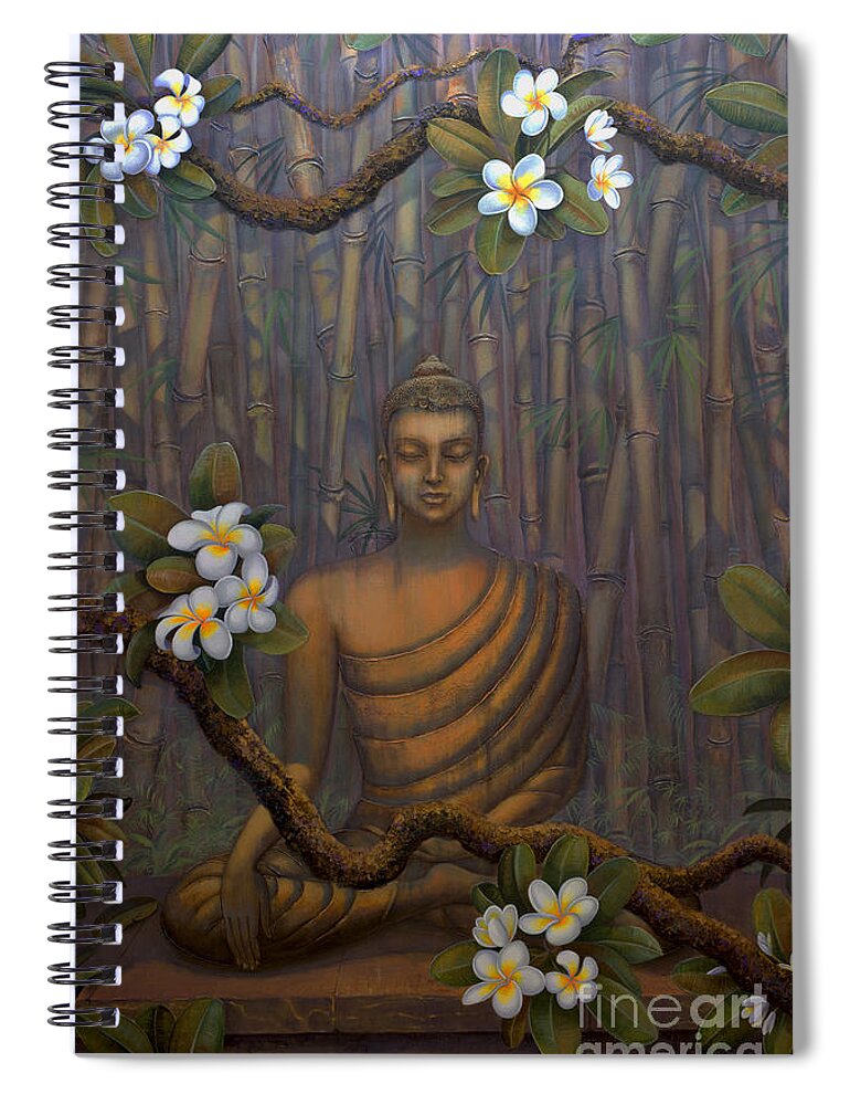Buddha Paintings Spiral Notebook featuring the painting Nature of Buddha by Yuliya Glavnaya