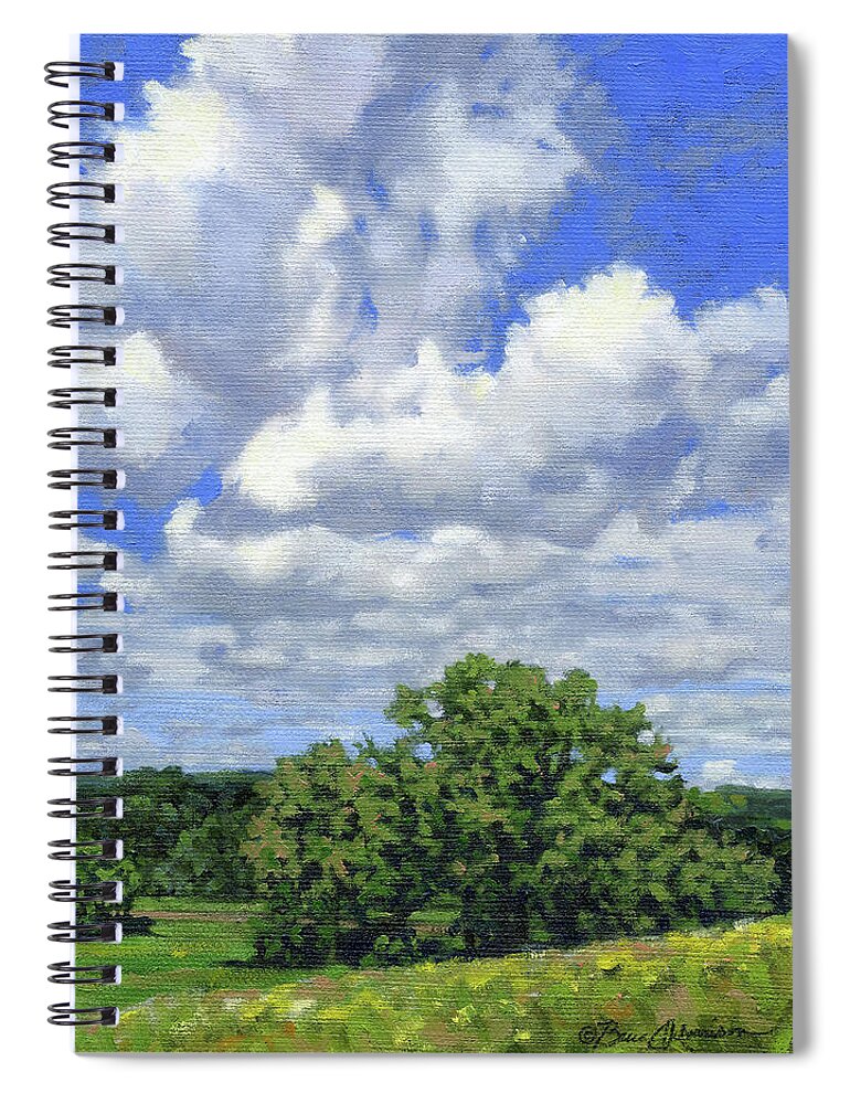 Summer Landscape Spiral Notebook featuring the painting Nearly September by Bruce Morrison
