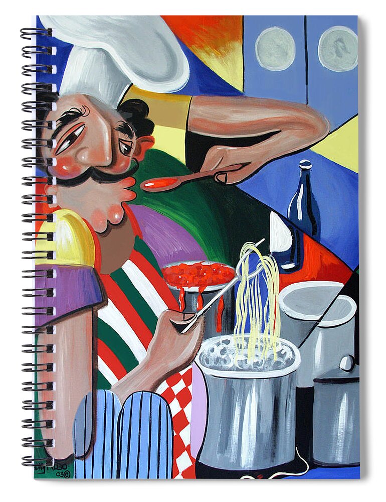 Needs Salt Framed Prints Spiral Notebook featuring the painting Needs Salt by Anthony Falbo