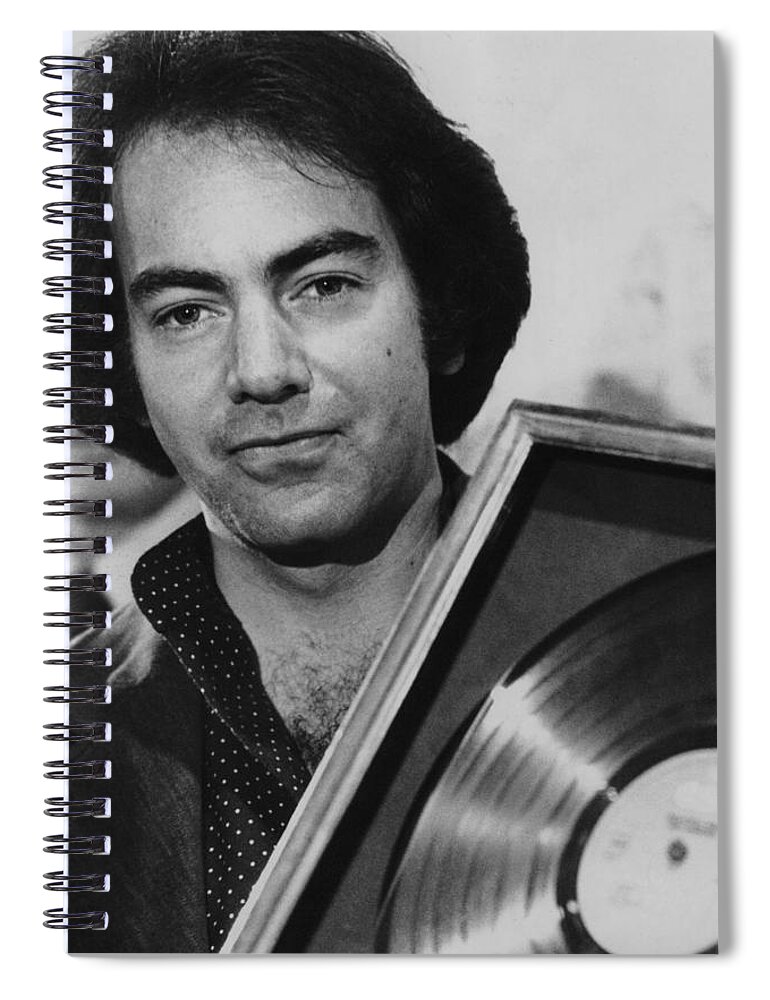 Neil Diamond Spiral Notebook featuring the photograph Neil Diamond with gold record by Jurgen Lorenzen
