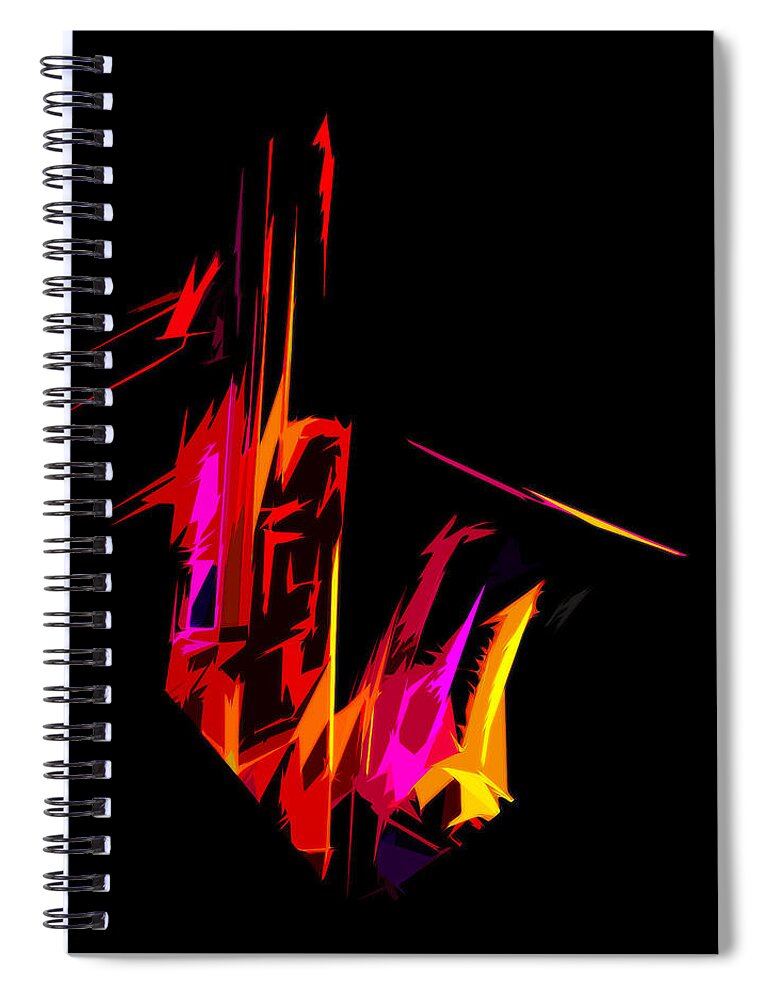 Music Spiral Notebook featuring the digital art Neon Sax by Terry Fiala