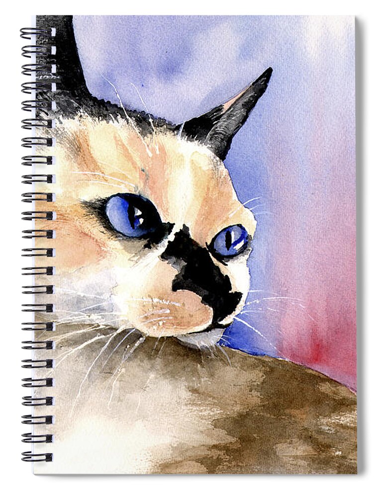 Cat Spiral Notebook featuring the painting Nessa by Sam Sidders