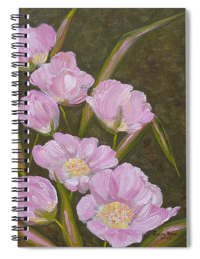 Flowers Spiral Notebook featuring the painting Nettie's Gift by Judith Rhue