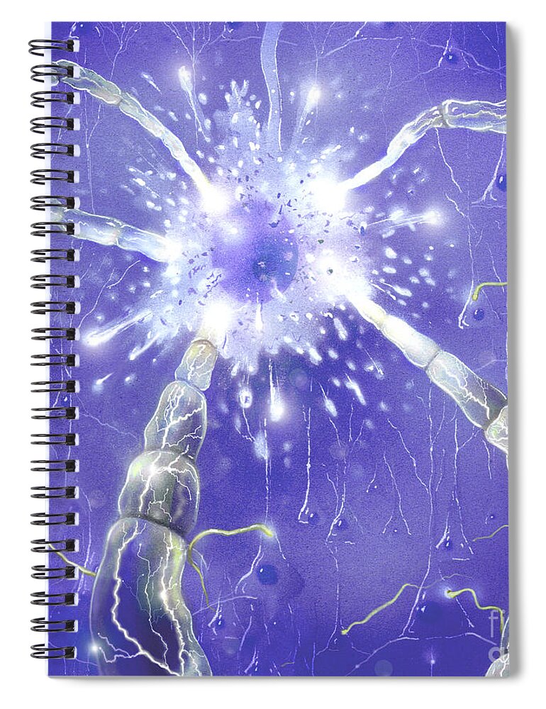 Neuron Impulse Spiral Notebook featuring the photograph Neuron Impulse by Jim Dowdalls