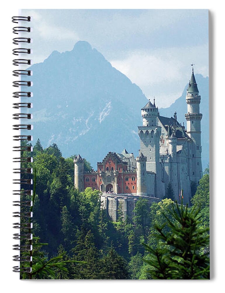 Prott Spiral Notebook featuring the photograph Neuschwanstein castle 16 by Rudi Prott