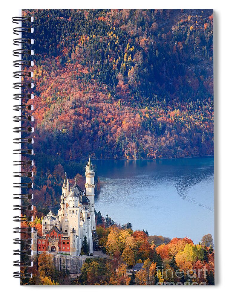 Germany Spiral Notebook featuring the photograph Neuschwanstein Castle in Autumn Colours by Henk Meijer Photography