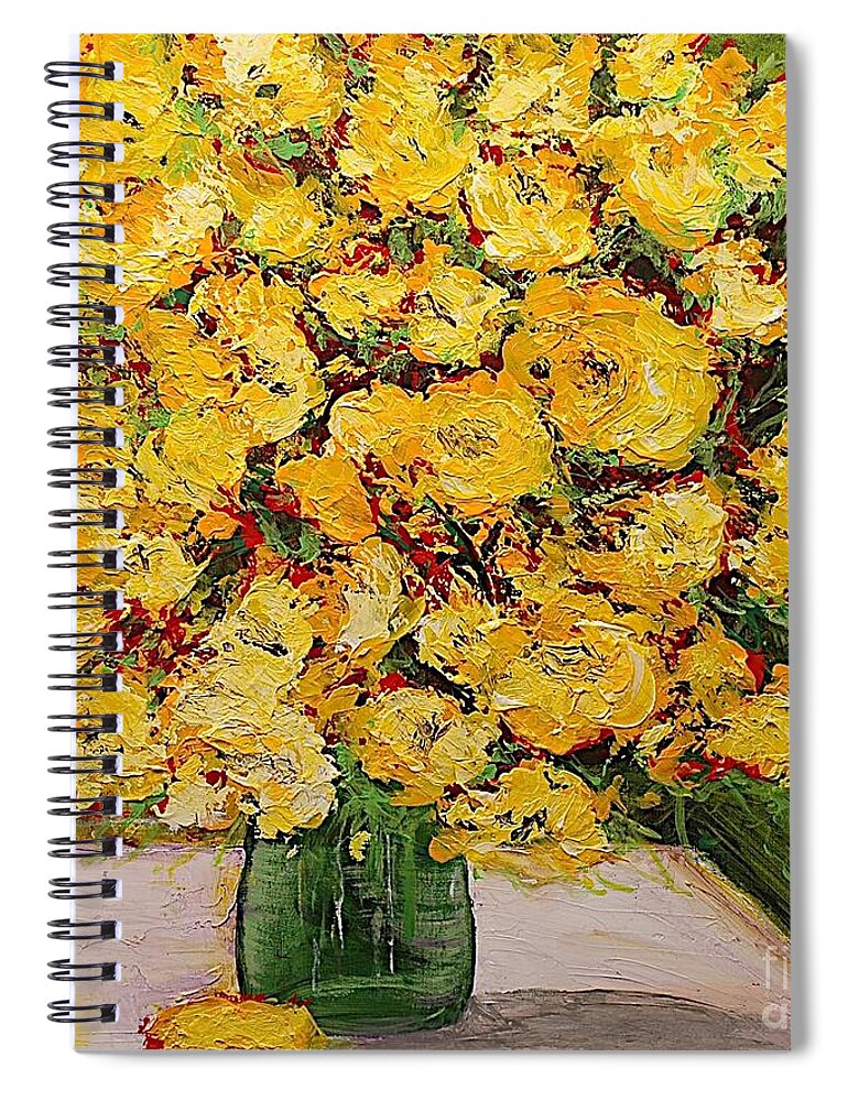 Landscape Spiral Notebook featuring the painting New Beginnings by Allan P Friedlander