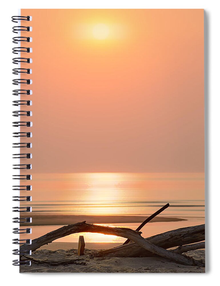 Sunrise Spiral Notebook featuring the photograph New Day at the Beach by Robert Mitchell