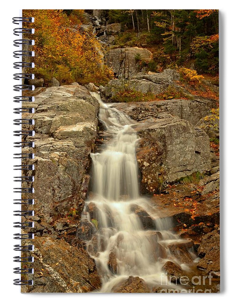 Flume Cascade Spiral Notebook featuring the photograph New Hampshire Flume Cascade by Adam Jewell