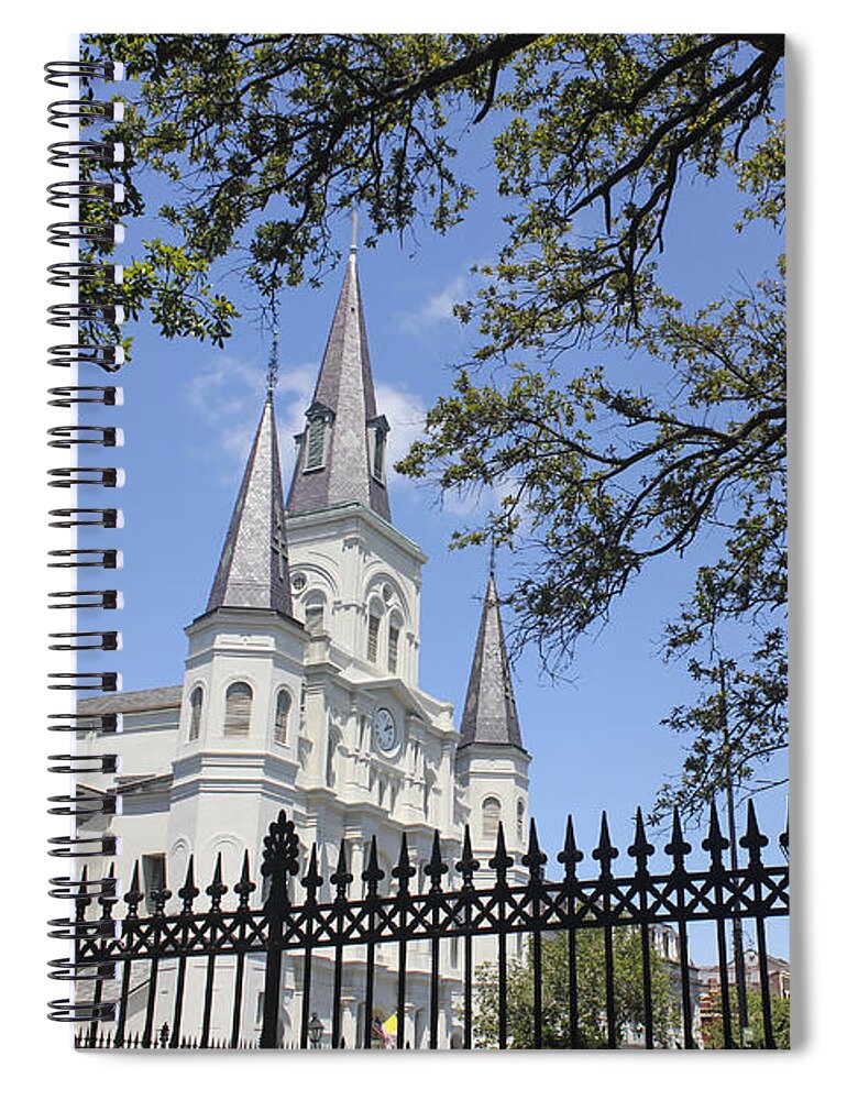 St Louis Cathedral In New Orleans Spiral Notebook featuring the photograph St Louis cathedral in New Orleans New Orleans 18 by Carlos Diaz