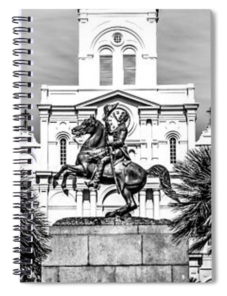 America Spiral Notebook featuring the photograph New Orleans St. Louis Cathedral Panorama Photo by Paul Velgos