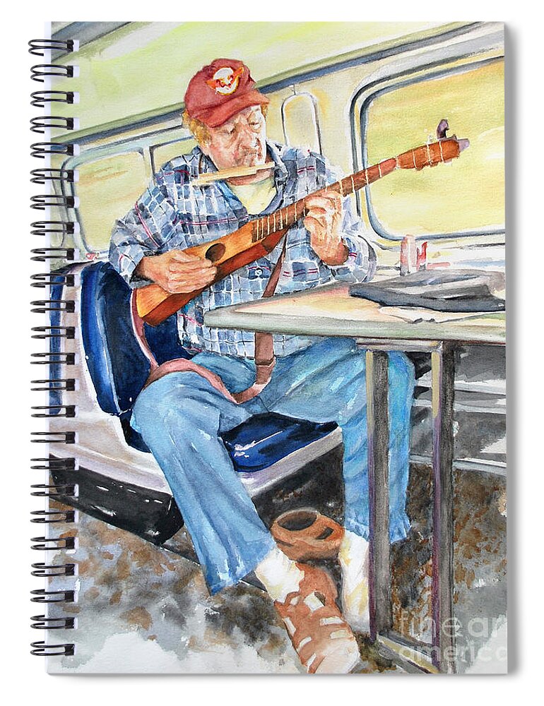Musician Spiral Notebook featuring the painting New Orleans Train To Hattiesburg by Cynthia Parsons