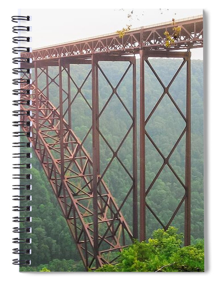 West Virginia Spiral Notebook featuring the photograph New River Gorge Bridge  by Lars Lentz
