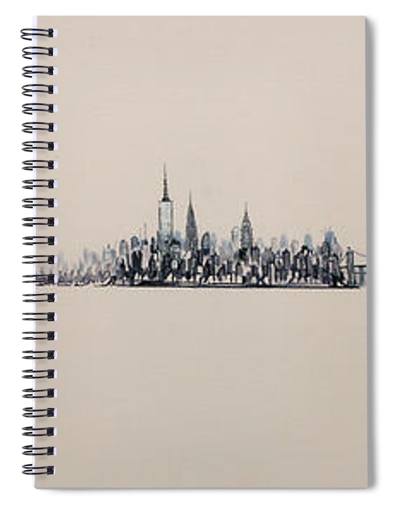 Art Spiral Notebook featuring the painting New York City Skyline. by Jack Diamond