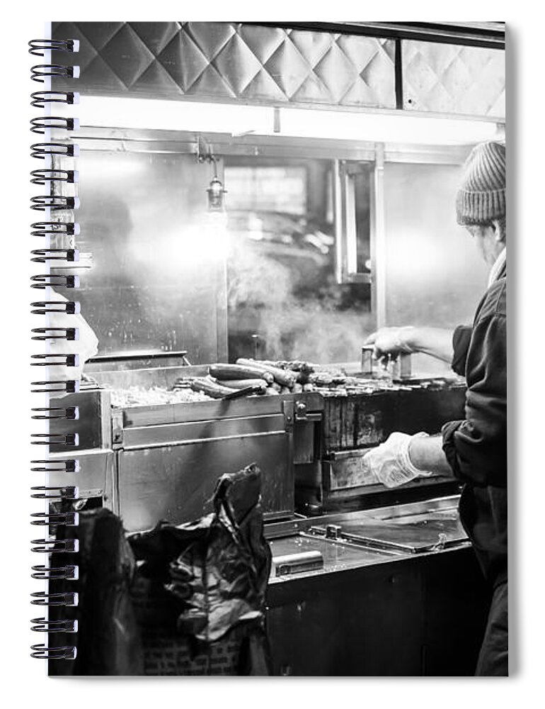 City Spiral Notebook featuring the photograph New York City Street Vendor by David Morefield