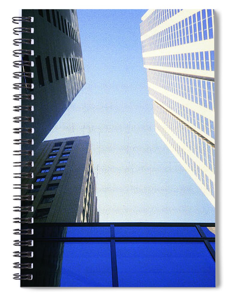 New York Spiral Notebook featuring the photograph 1984 New York City Skyscraper Canyon by Gordon James