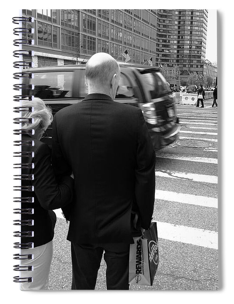 Architecture Spiral Notebook featuring the photograph New York Street Photography 13 by Frank Romeo