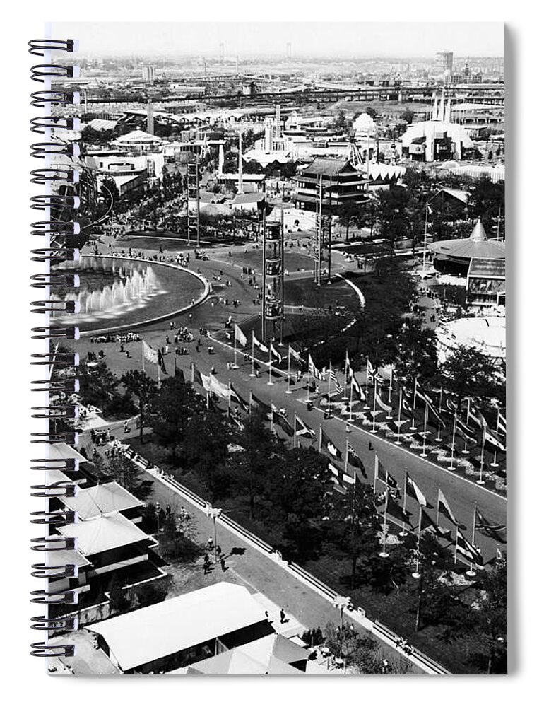 History Spiral Notebook featuring the photograph New York Worlds Fair, 1965 by John G. Ross