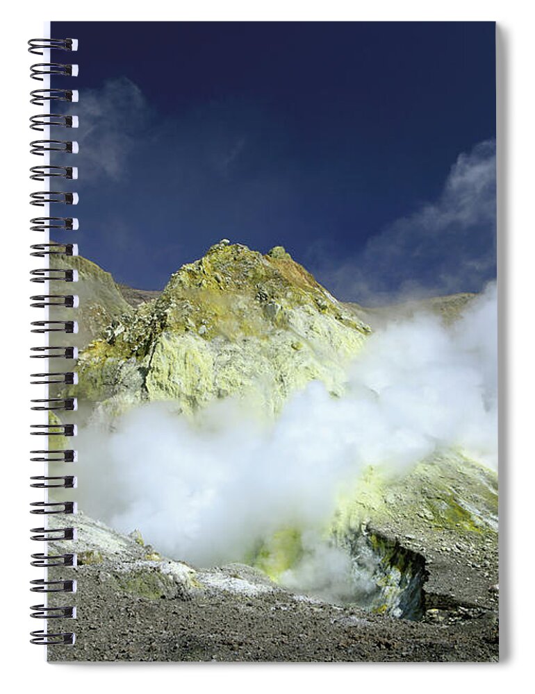 Tranquility Spiral Notebook featuring the photograph New Zealand, Steam And Sulfur In by Westend61