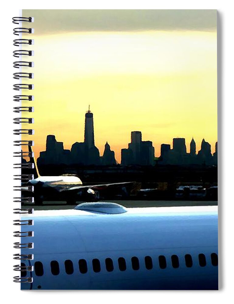 Newark Spiral Notebook featuring the photograph Newark-Manhattan straight line by Marcello Cicchini