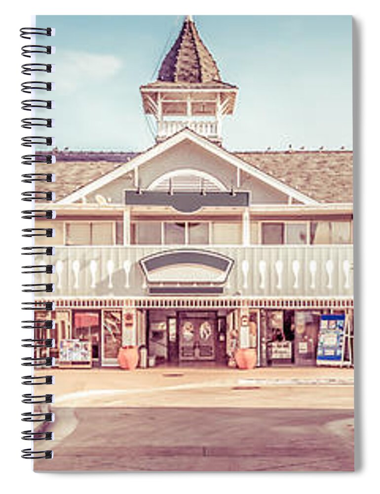 America Spiral Notebook featuring the photograph Newport Beach Panorama Photo of Balboa Main Street by Paul Velgos