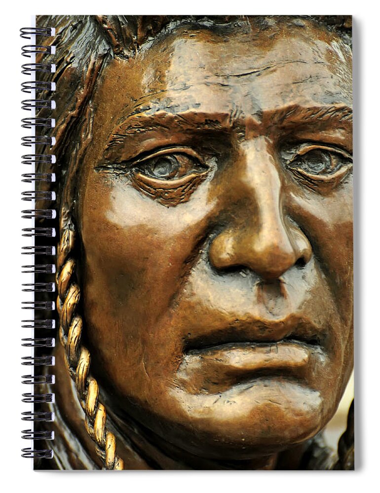 Art Spiral Notebook featuring the photograph Nez Perce Indian Bronze, Joseph, Oregon by Theodore Clutter