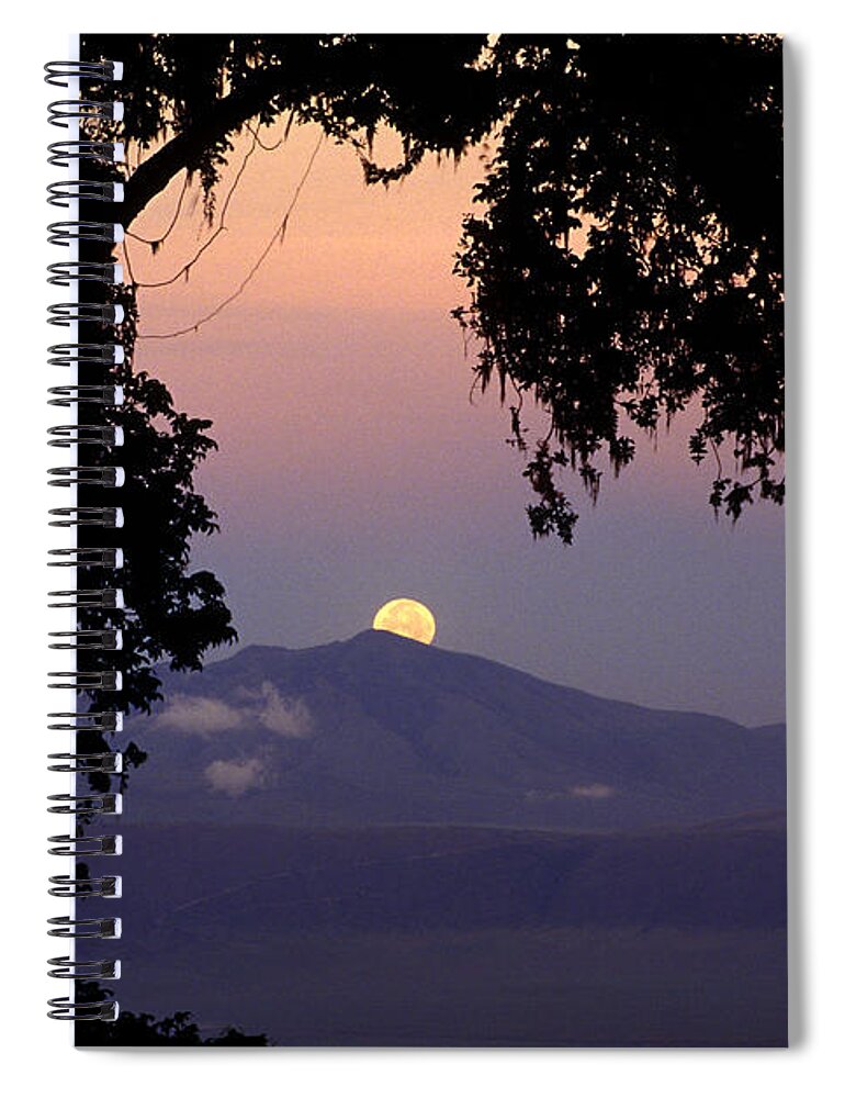 Tourism Spiral Notebook featuring the photograph Ngorongoro Crater Moonrise Tanzania by Craig Lovell