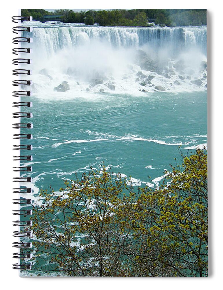 American Falls Spiral Notebook featuring the photograph Niagara - American Falls in Spring by Phil Banks