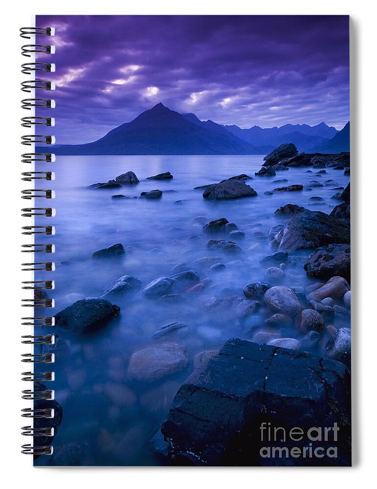 Coast Spiral Notebook featuring the photograph Nightfall at Elgol by David Lichtneker