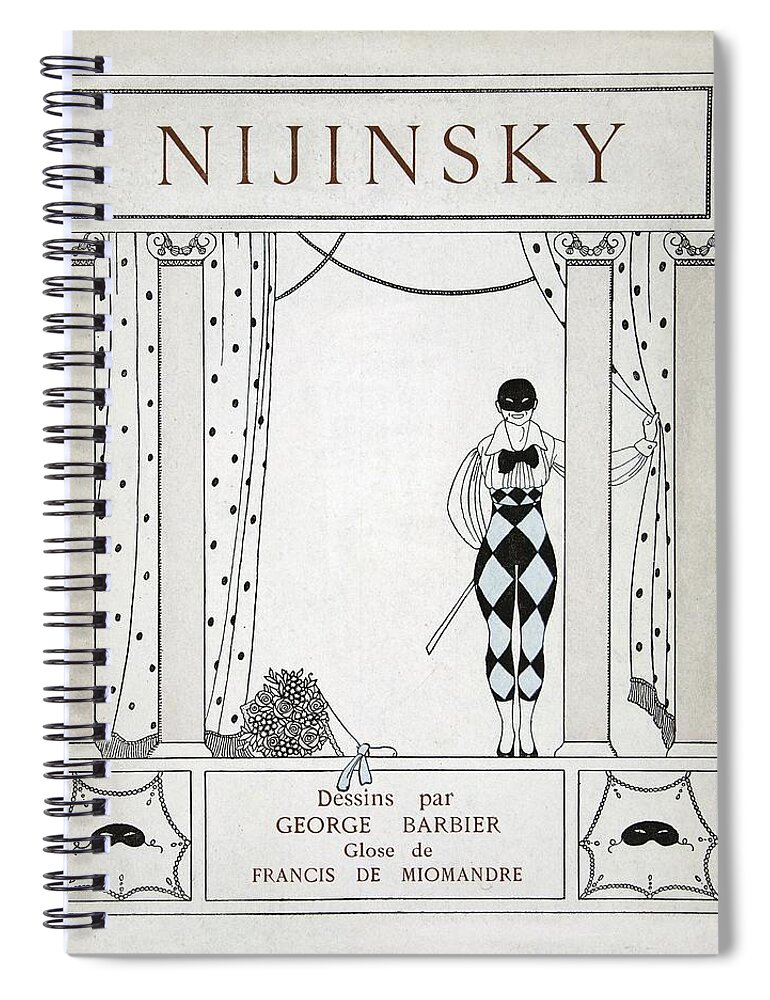 Ballet Spiral Notebook featuring the painting Nijinsky Title Page by Georges Barbier