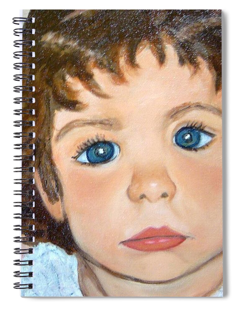 Portrait Spiral Notebook featuring the painting Nikki by Laurie Morgan