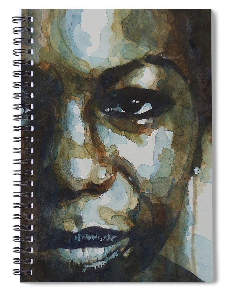 Nina Simone Spiral Notebook featuring the painting Nina Simone Ain't Got No by Paul Lovering
