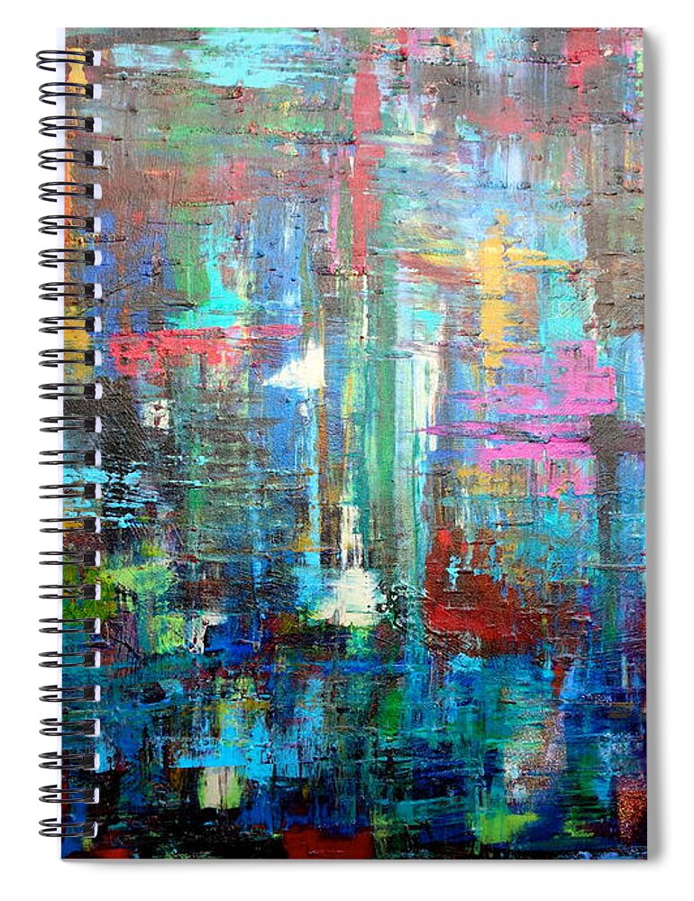 Abstract Spiral Notebook featuring the painting No. 1230 by Jacqueline Athmann