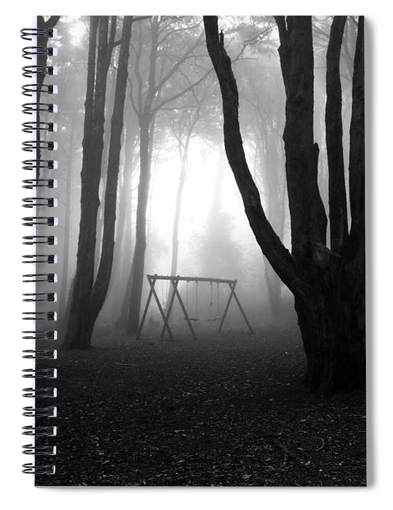 Bw Spiral Notebook featuring the photograph No man's land by Jorge Maia