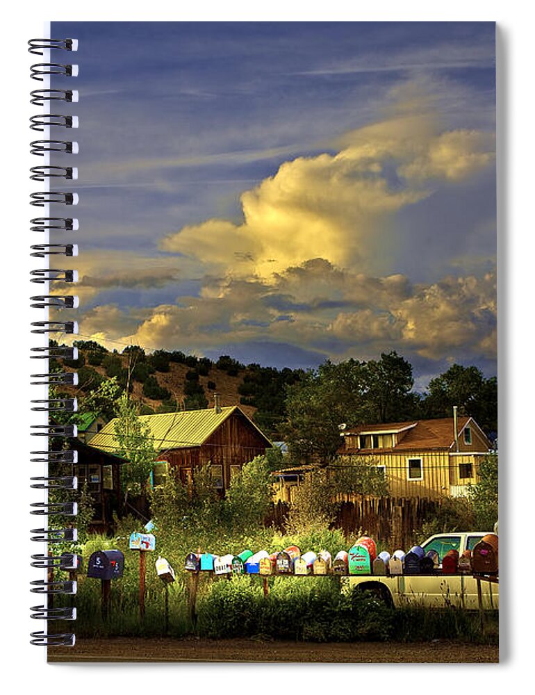 Mailboxes Spiral Notebook featuring the photograph No Parking Anytime I by Madeline Ellis