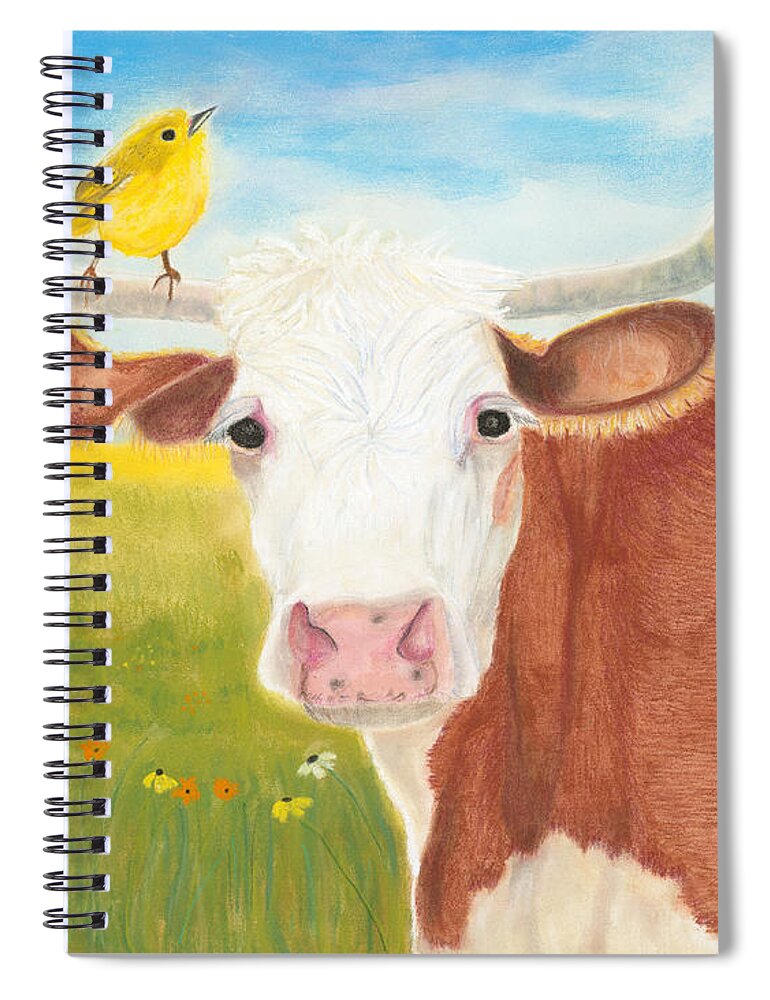 Cow Spiral Notebook featuring the painting No Tree Necessary by Arlene Crafton