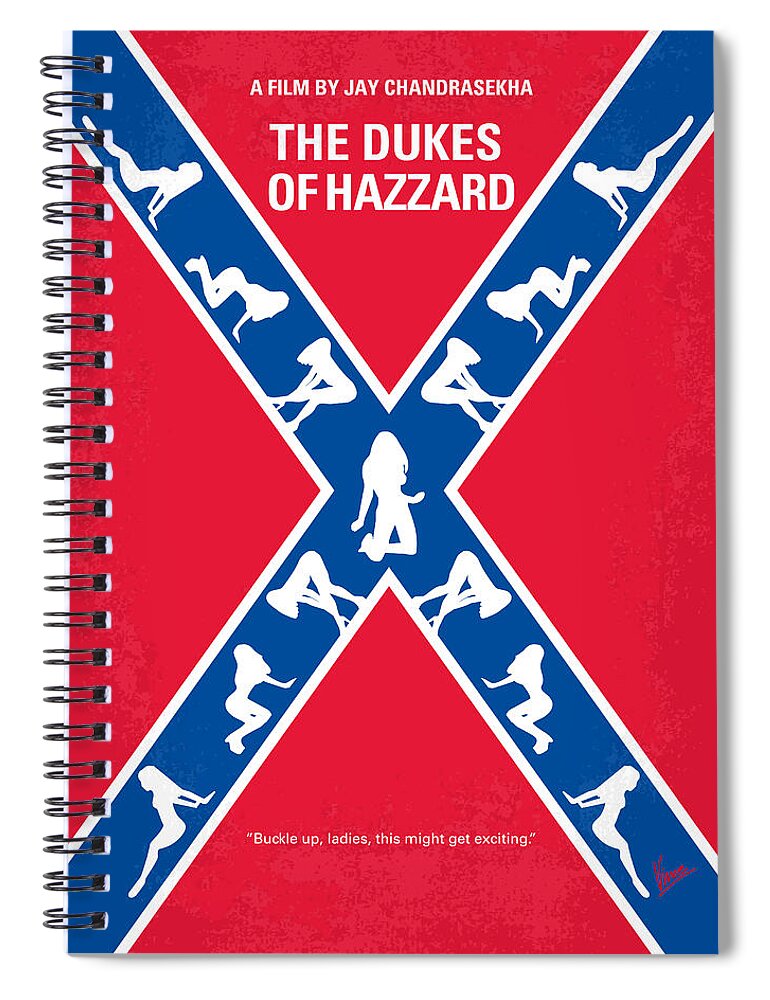 The Dukes Of Hazzard Spiral Notebook featuring the digital art No108 My The Dukes of Hazzard movie poster by Chungkong Art