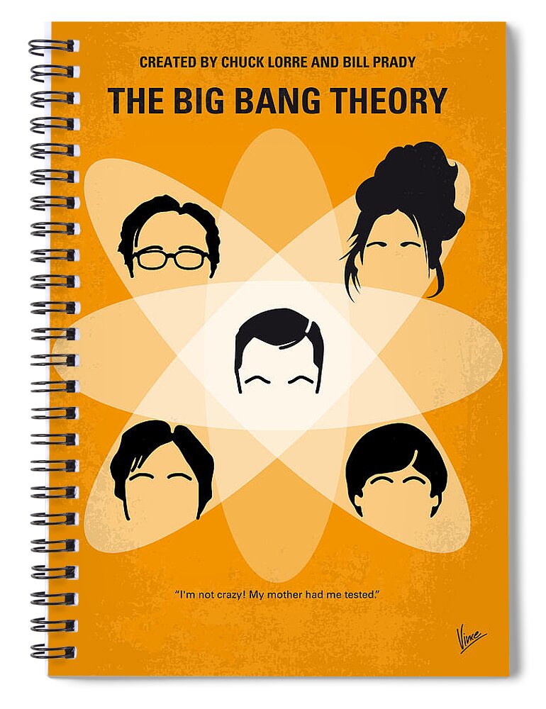 The Big Bang Theory Spiral Notebook featuring the digital art No196 My The Big Bang Theory minimal poster by Chungkong Art