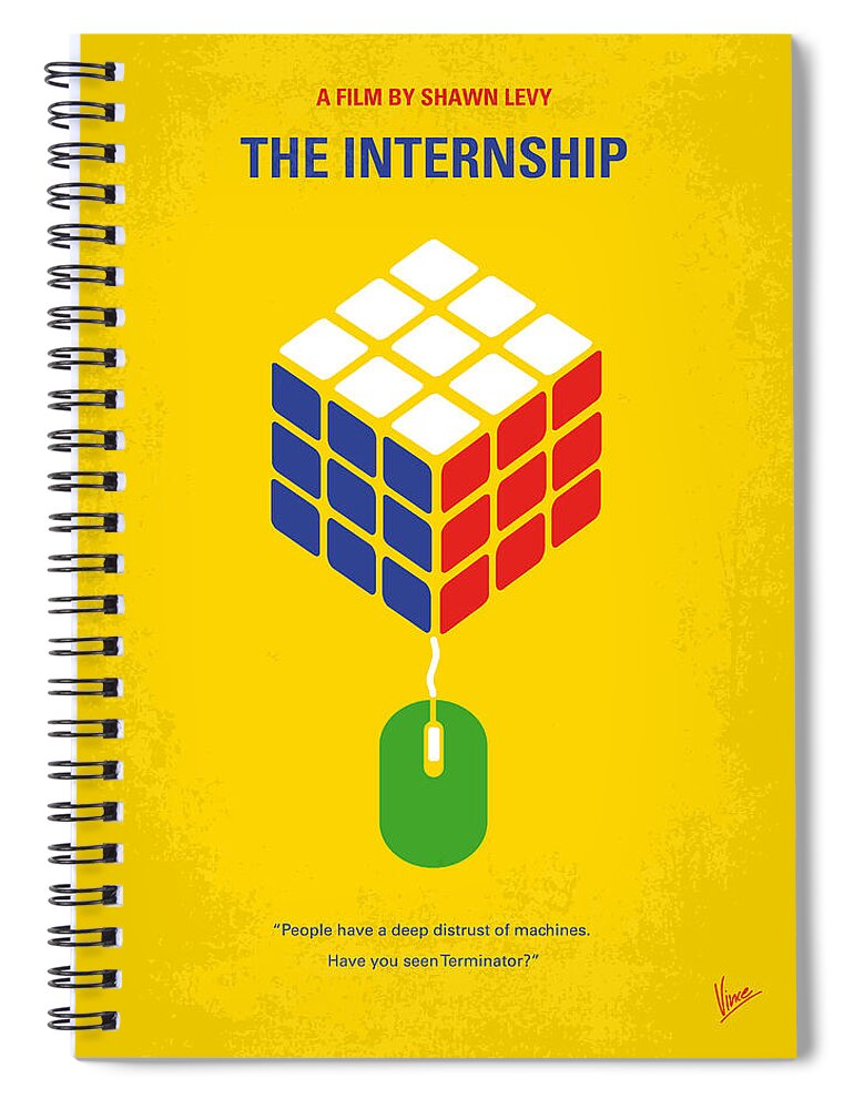 The Internship Spiral Notebook featuring the digital art No215 My The Internship minimal movie poster by Chungkong Art