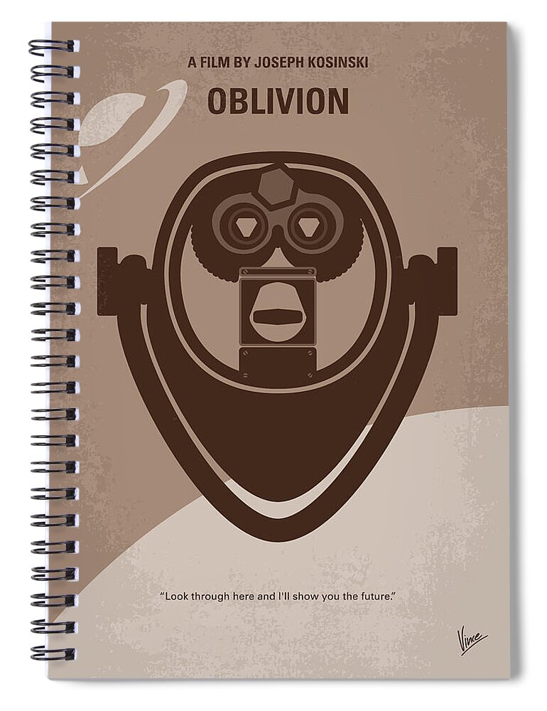 Oblivion Spiral Notebook featuring the digital art No217 My Oblivion minimal movie poster by Chungkong Art