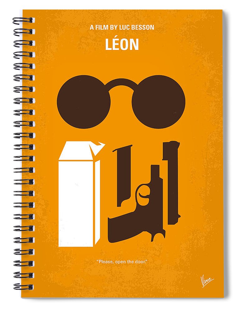 Leon Spiral Notebook featuring the digital art No239 My LEON minimal movie poster by Chungkong Art