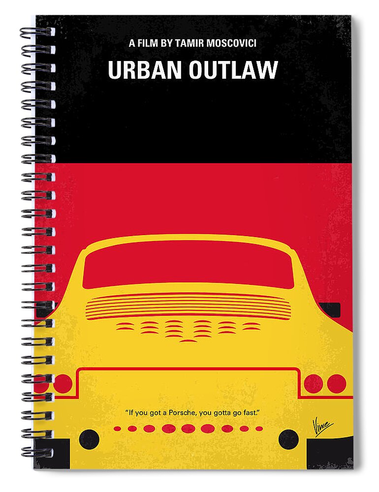 Urban Outlaw Spiral Notebook featuring the digital art No316 My URBAN OUTLAW minimal movie poster by Chungkong Art