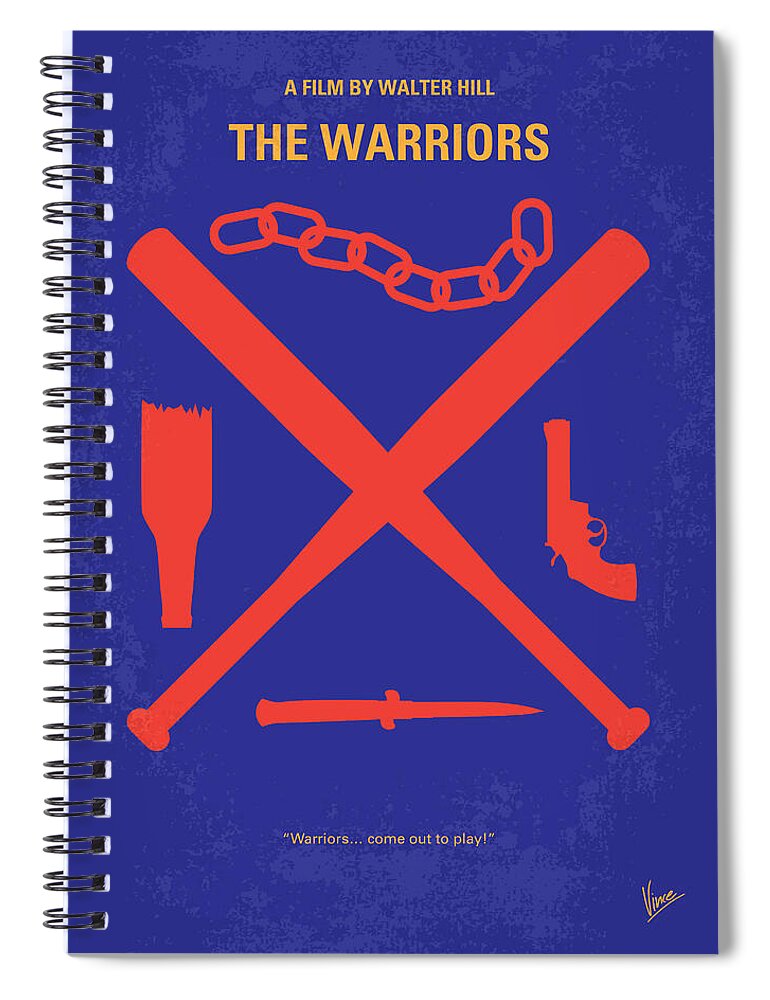 The Warriors Spiral Notebook featuring the digital art No403 My The Warriors minimal movie poster by Chungkong Art