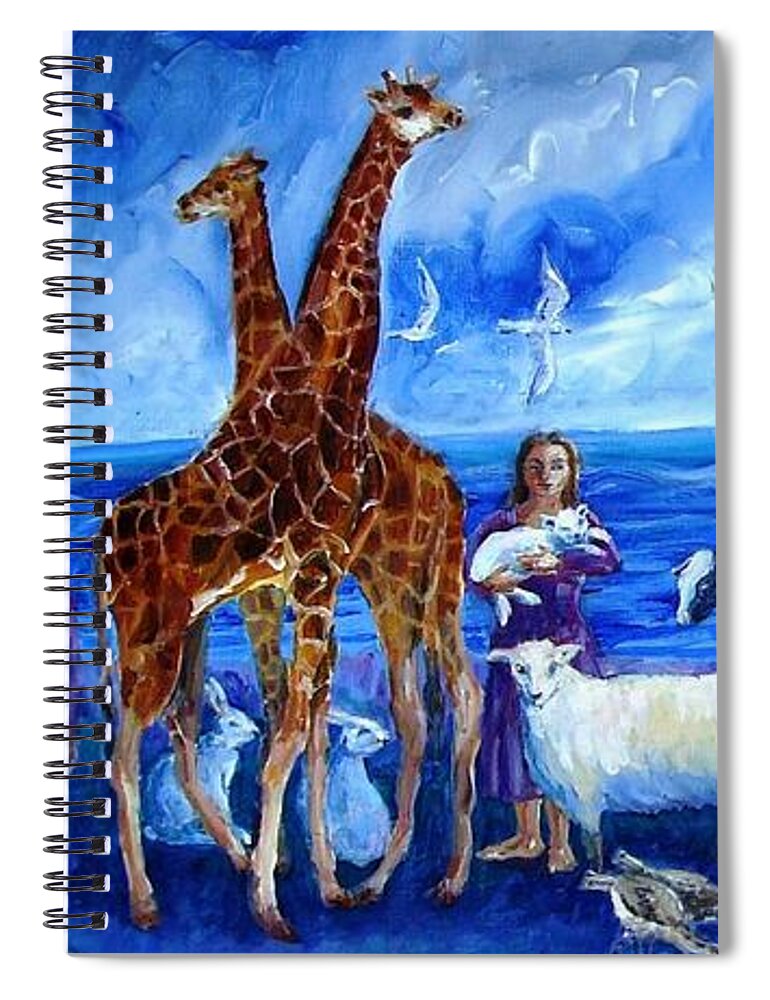  Noah Ark Spiral Notebook featuring the painting Noahs Ark - After the Flood by Trudi Doyle