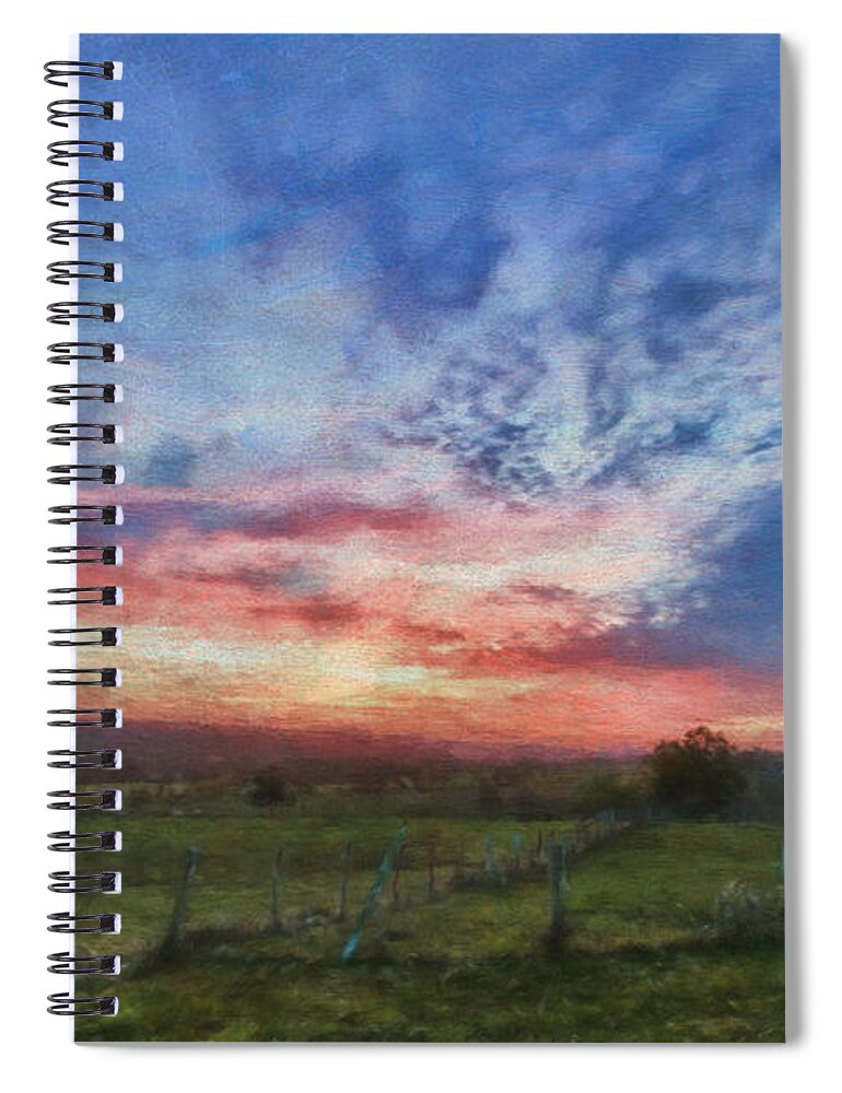 Normandy Spiral Notebook featuring the photograph Normandy Sunset by Jean-Pierre Ducondi