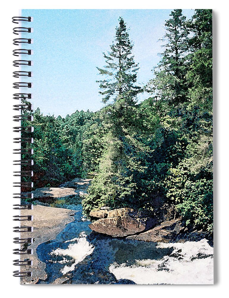 Landscape Spiral Notebook featuring the digital art North Carolina Landscape by Steve Karol
